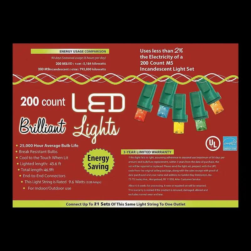 200-Count M5 Multicolor Christmas String Lights 1