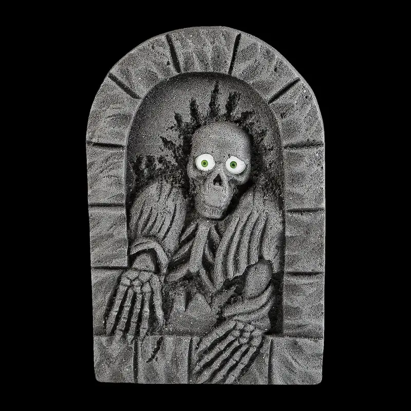 22” Gray Tombstone With Light-Up Moving Eyes Halloween Decoration 1