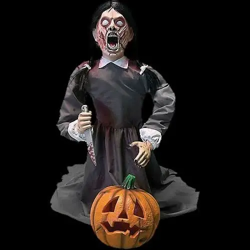 36" Lunging Pumpkin Carver Animated Halloween Prop 1