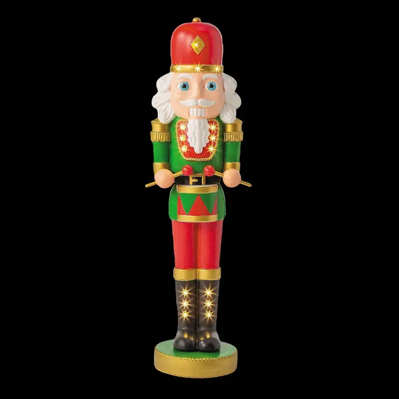 4 Ft. Light-Up Nutcracker With Drumsticks Christmas Decoration 1