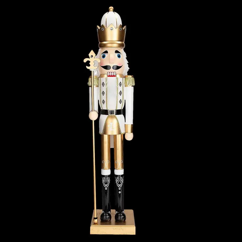 5 Ft. Giant Classic Gold Wood Holiday Nutcracker With Scepter 1