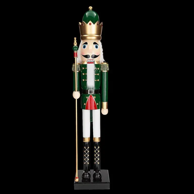 5 Ft. Giant Classic Green Wood Holiday Nutcracker With Scepter 1