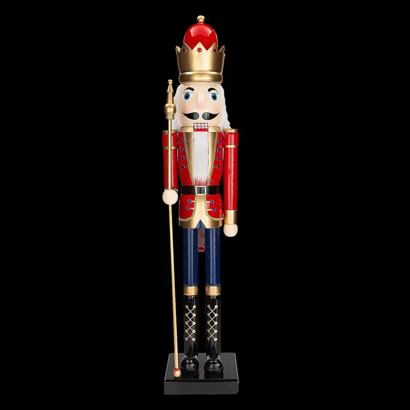 5 Ft. Giant Classic Red Wood Holiday Nutcracker With Scepter 1