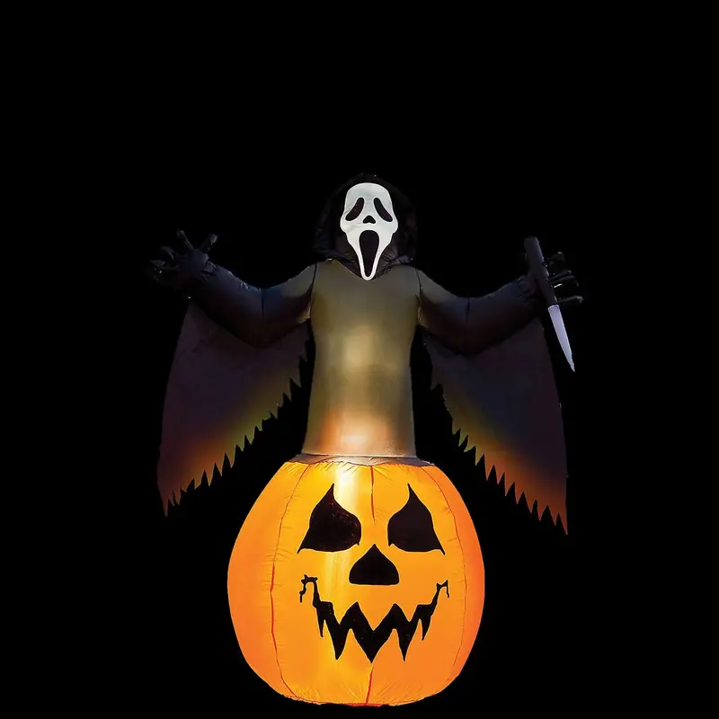 6' Ghost Face Pumpkin Lawn Inflatable Decoration 1