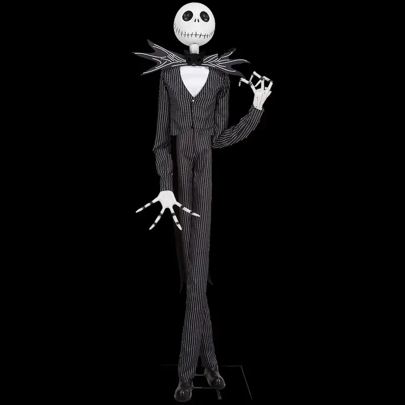 78" Deluxe Jack Skellington With Black & Purple Suit Halloween Animatronic Decoration 1
