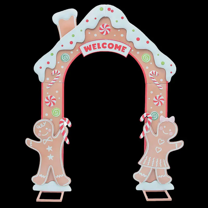 8 Ft. Gingersnap Iron Archway Christmas Decoration 1