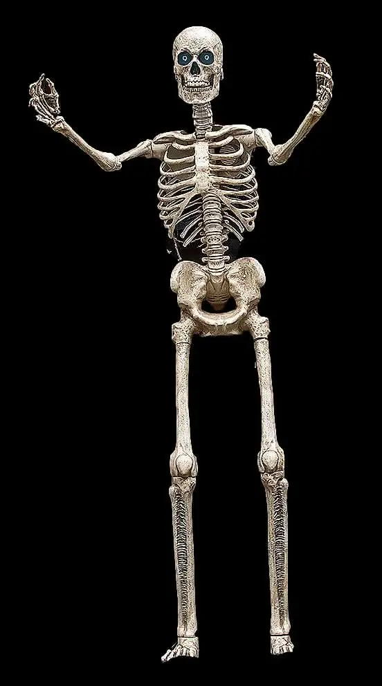 8' Towering Skeleton With Projection Eyes Halloween Animatronic Decoration 1
