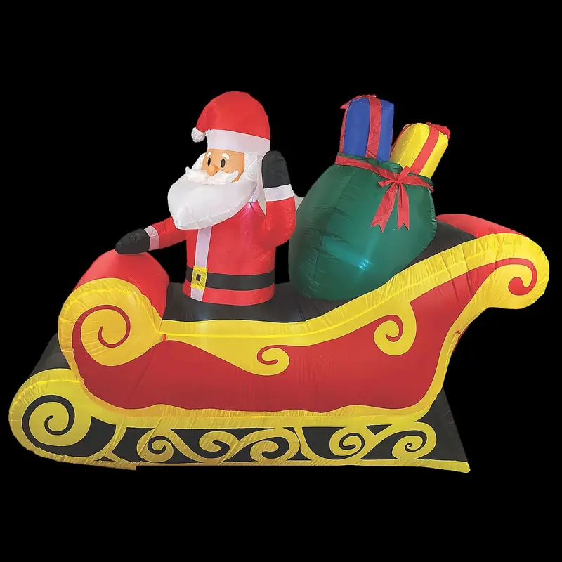 84" Blow Up Inflatable Santa Sleigh Outdoor Yard Decoration 1