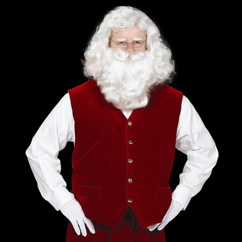 Adult Men’S Santa Velvet Vest With Buttons 1