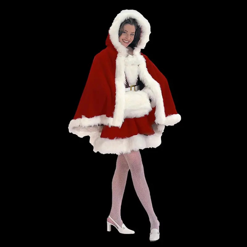 Adults Christmas Velvet Cape & Muff Set 1