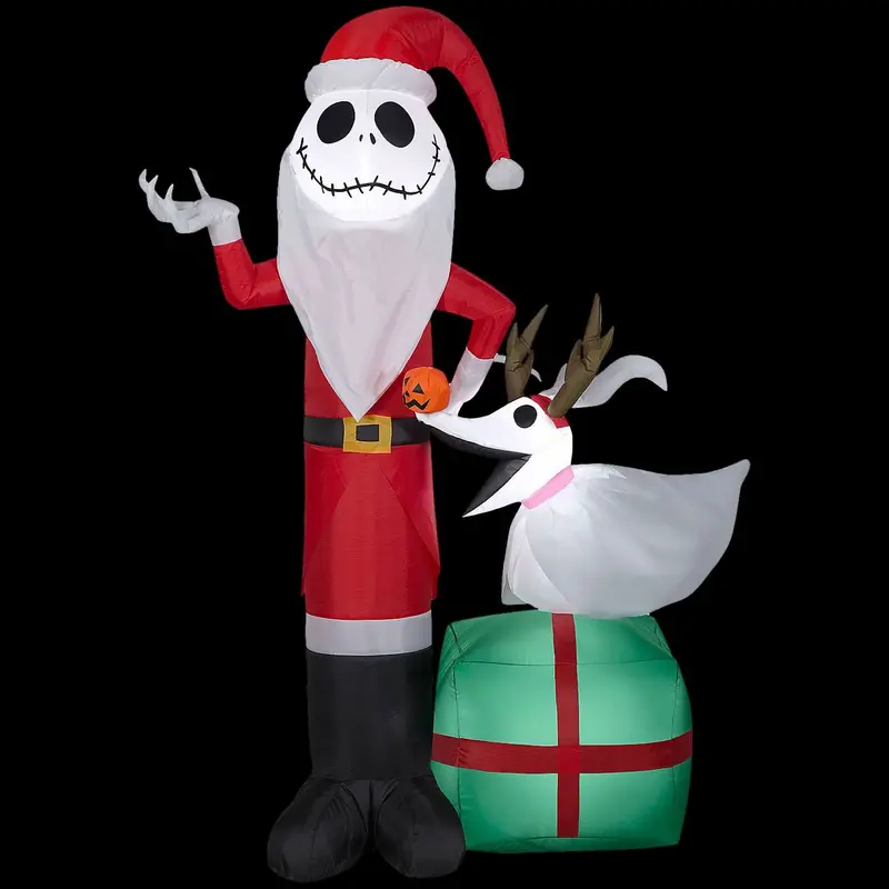 Airblown Inflatable Light-Up The Nightmare Before Christmas Jack & Zero Yard Decoration 1