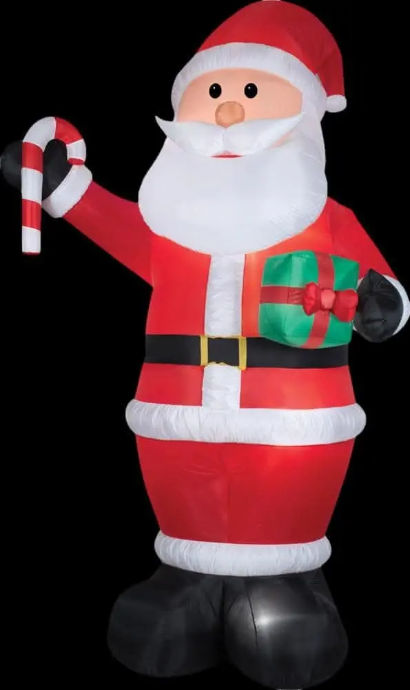 Airblown Santa With Gift And Candy Cane Inflatable 1