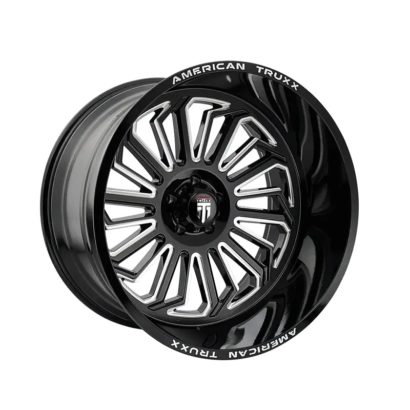 American Truxx Butcher 24X14 6-139.7 106 Hub -76 Offset Black Wheel Rim 1