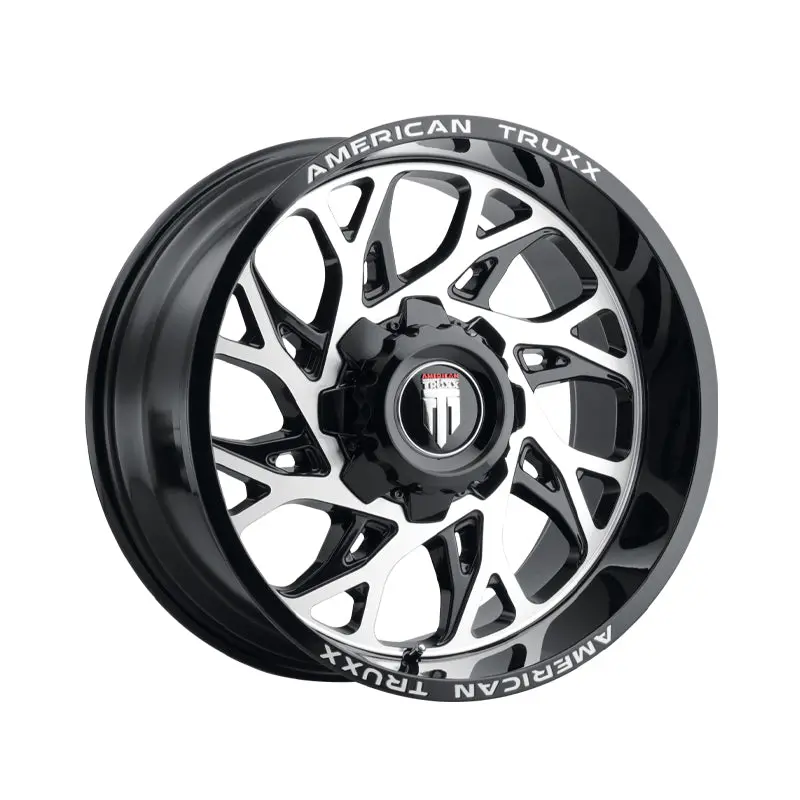 American Truxx Destiny 24X14 8-165.1 125.2 Hub -76 Offset Black Wheel Rim 1
