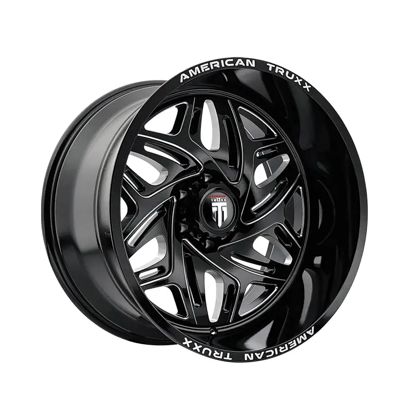 American Truxx Euphoria 20X10 5-127 78.1 Hub -19 Offset Black Wheel Rim 1