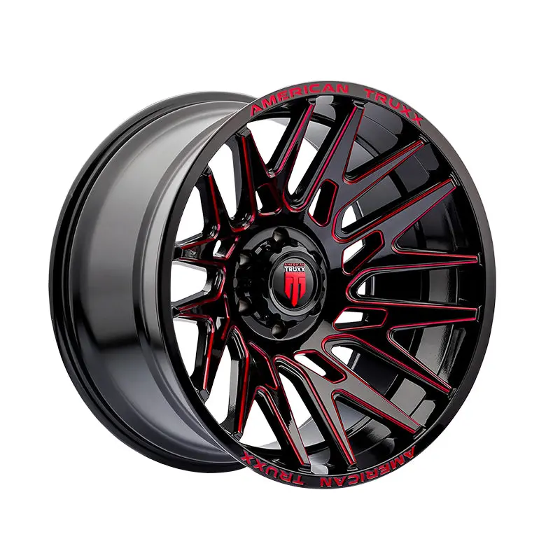 American Truxx Evolution 22X12 8-165.1 125.2 Hub -44 Offset Black Wheel Rim 1