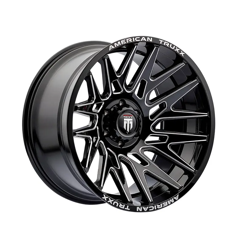 American Truxx Evolution 22X12 8-170 125.2 Hub -44 Offset Black Wheel Rim 1