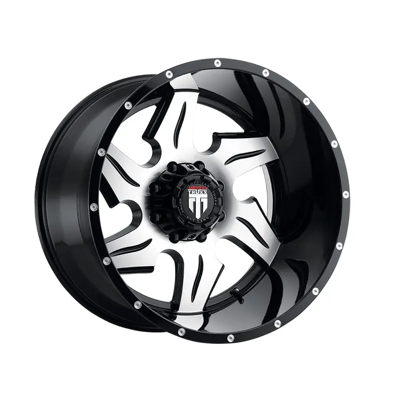 American Truxx Ninja 22X14 6-135 87.1 Hub -76 Offset Black Wheel Rim 1
