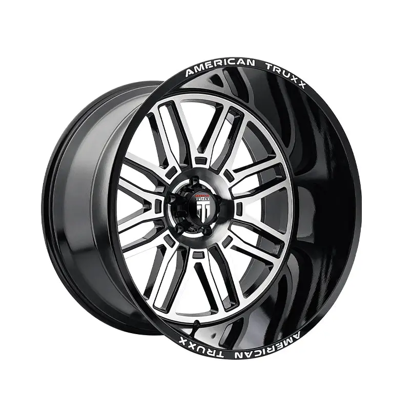 American Truxx Restless 24X14 6-135 87.1 Hub -76 Offset Black Wheel Rim 1