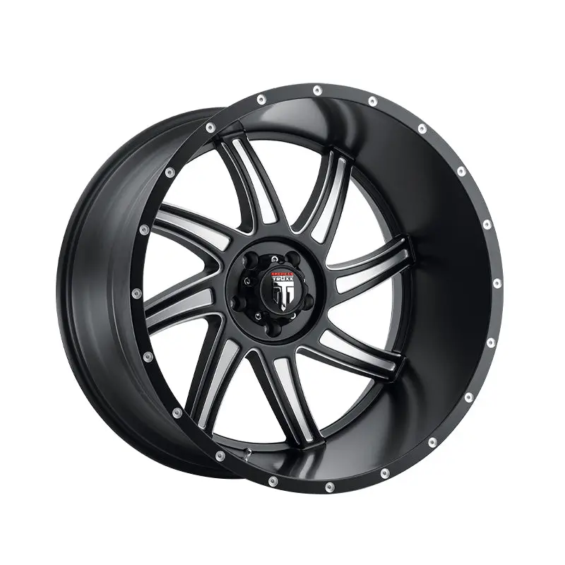 American Truxx Vortex 24X14 6-135 87.1 Hub -76 Offset Black Wheel Rim 1