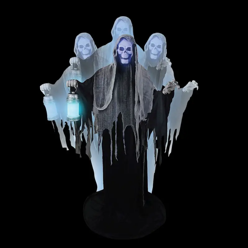Animated Rising Ghost Reaper Halloween Animatronic Decoration 1