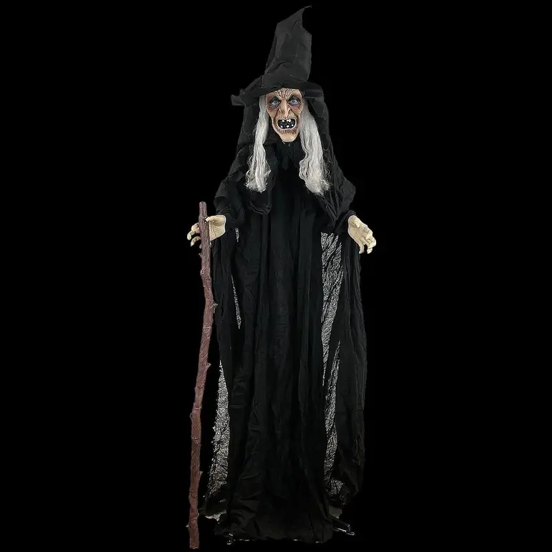 Animated Witch With Cane Halloween Prop 1