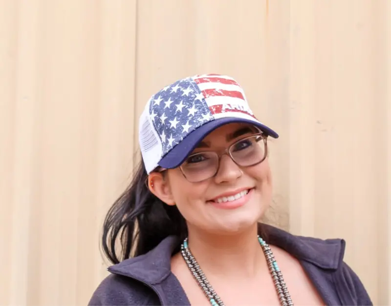 Ariat Flag High Pony Hat 1