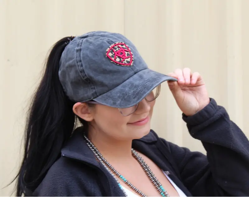 Ariat Leopard High Pony Hat 1