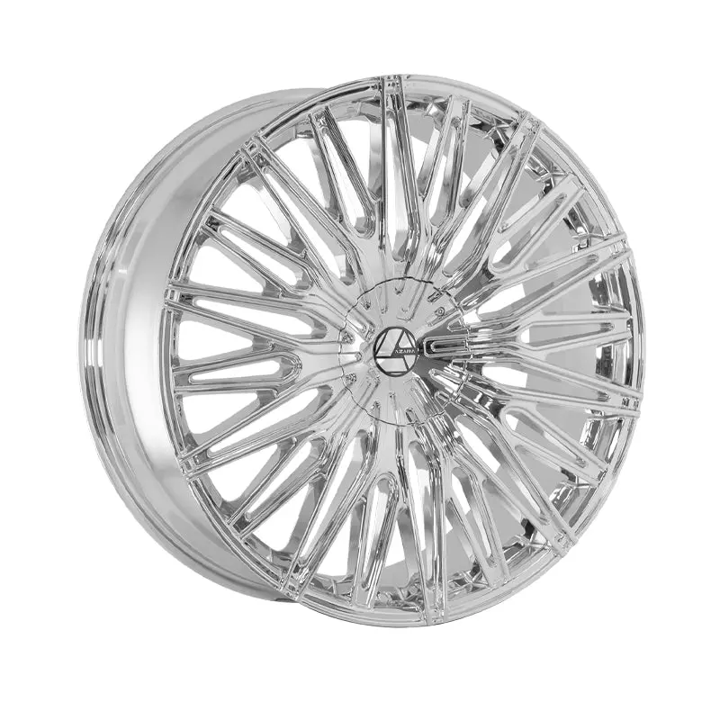 Azara Aza-522 Nano Chrome 22X9.5 5X115/5X120 74.1 Hub 15 Offset Chrome Wheel Rim 1