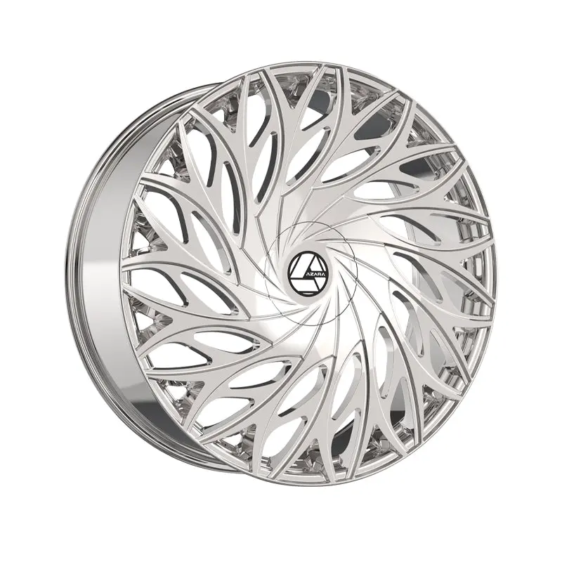 Azara Aza-525 Nano Chrome 22X9.5 5X115/5X120 74.1 Hub 15 Offset Chrome Wheel Rim 1