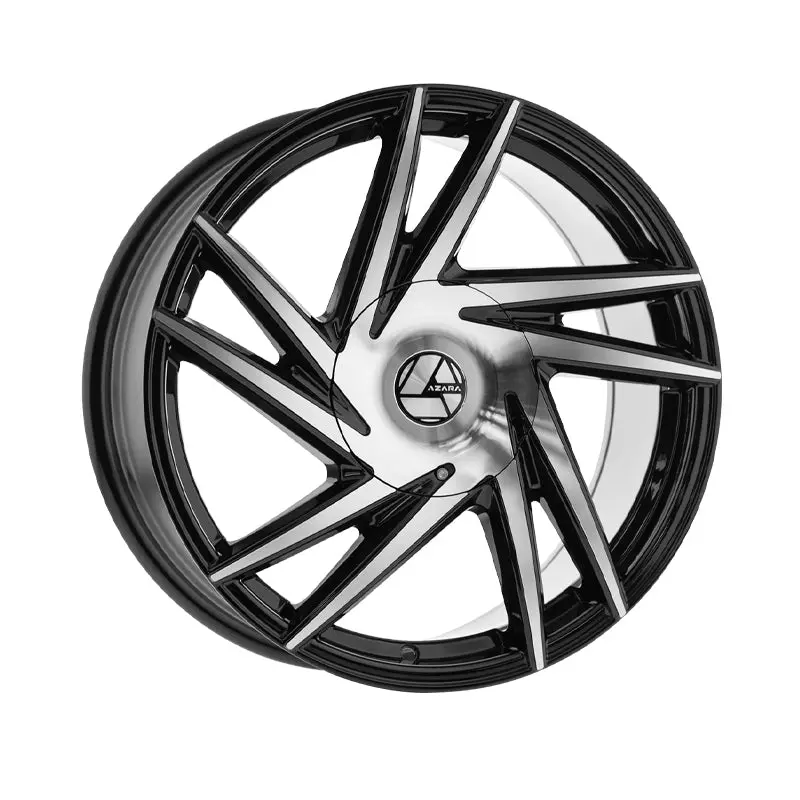 Azara Aza-529 Gloss Black & Machined 22X8.5 5X114.3/5X120 74.1 Hub 38 Offset Black Wheel Rim 1
