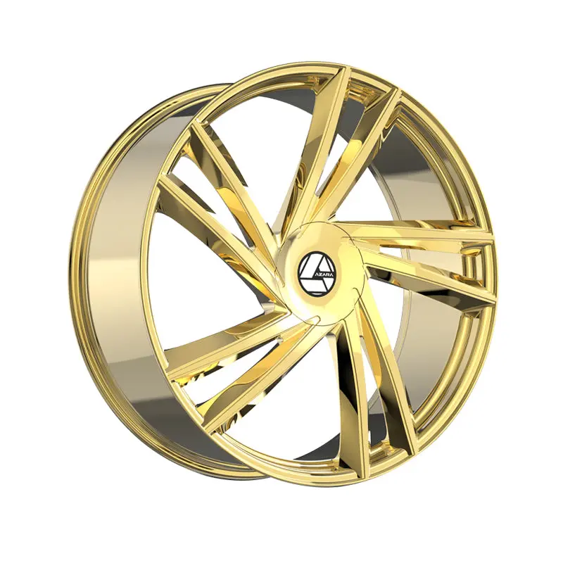 Azara Aza-529 Nano Gold 22X8.5 5X114.3/5X120 74.1 Hub 38 Offset Gold Wheel Rim 1