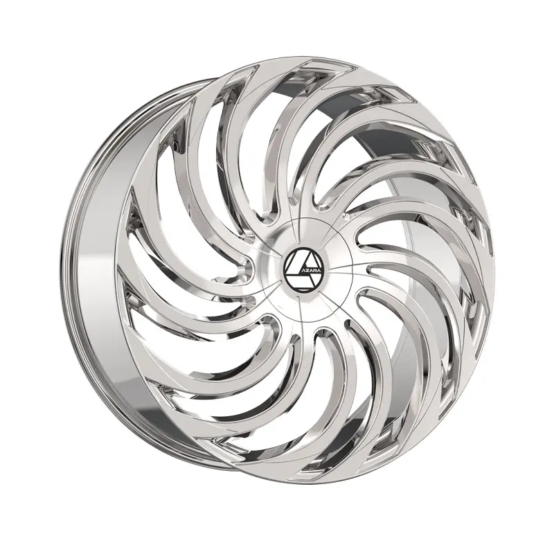 Azara Aza-534 Chrome 28X9.5 6X135/6X139.7 87.1 Hub 22 Offset Chrome Wheel Rim 1