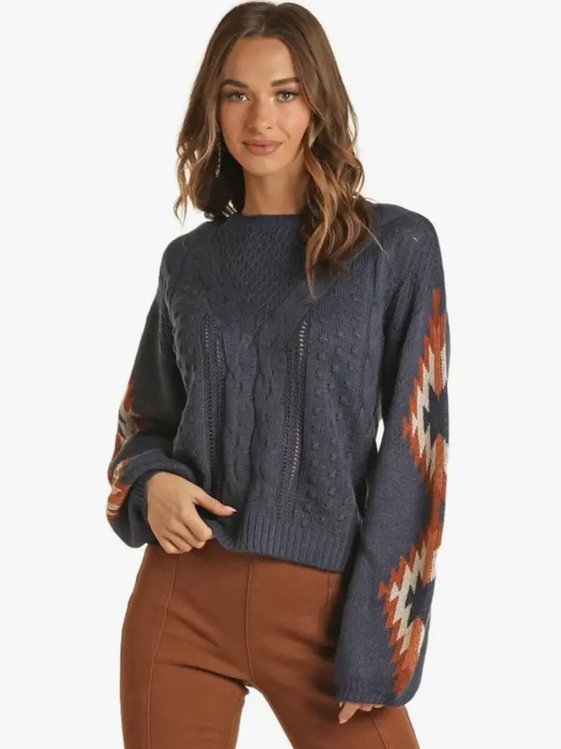 Aztec Sleeve Sweater 1
