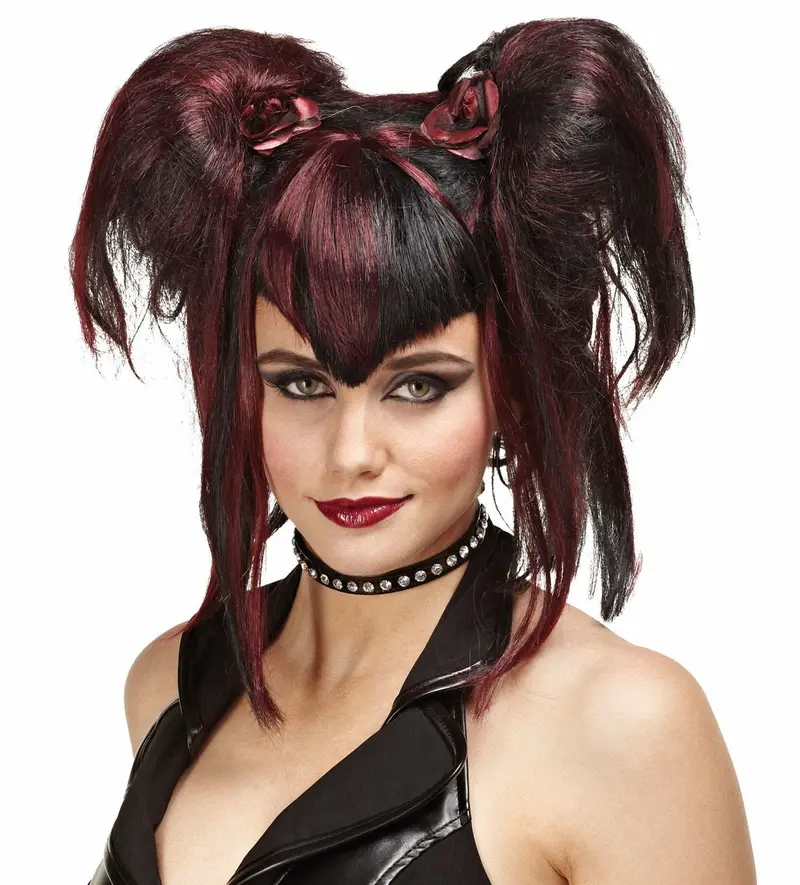 "Bad Fairy - Black And Red" Halloween Wig 1