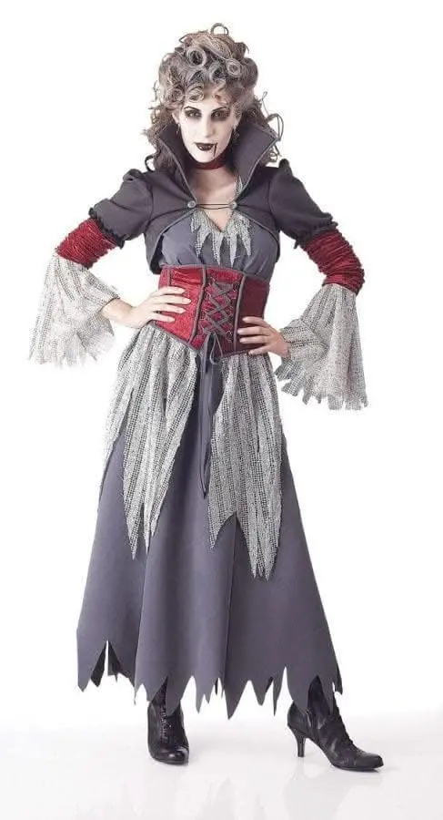 "Banshee - Curly Grey Hair" Halloween Wig 1
