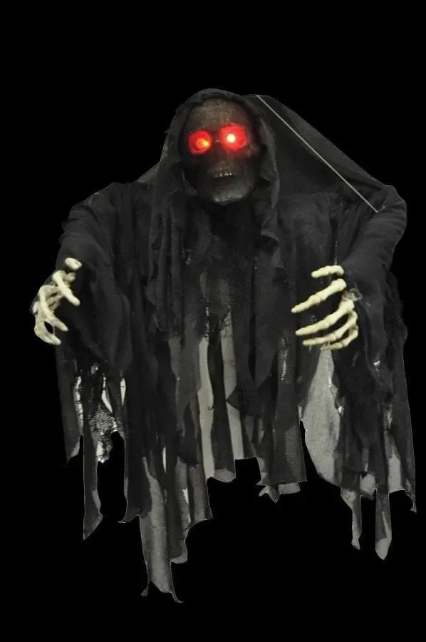 "Black Wrapped Ghoul" Hanging Halloween Decoration 1