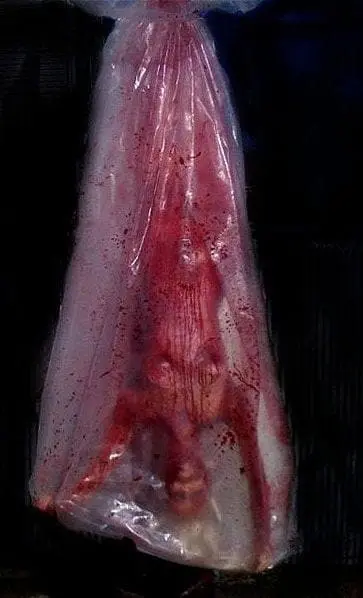 "Bloody Babe Body Bag Shaker" Halloween Animatronic 1