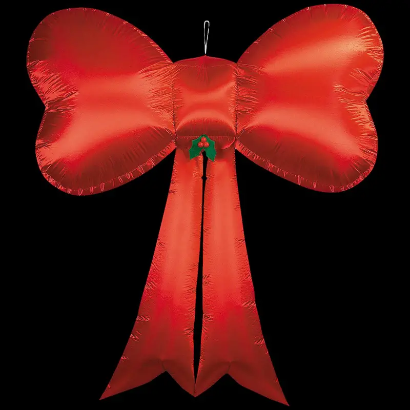 Blow Up Inflatable Hanging Red Satin Christmas Bow Outdoor Decoration 1