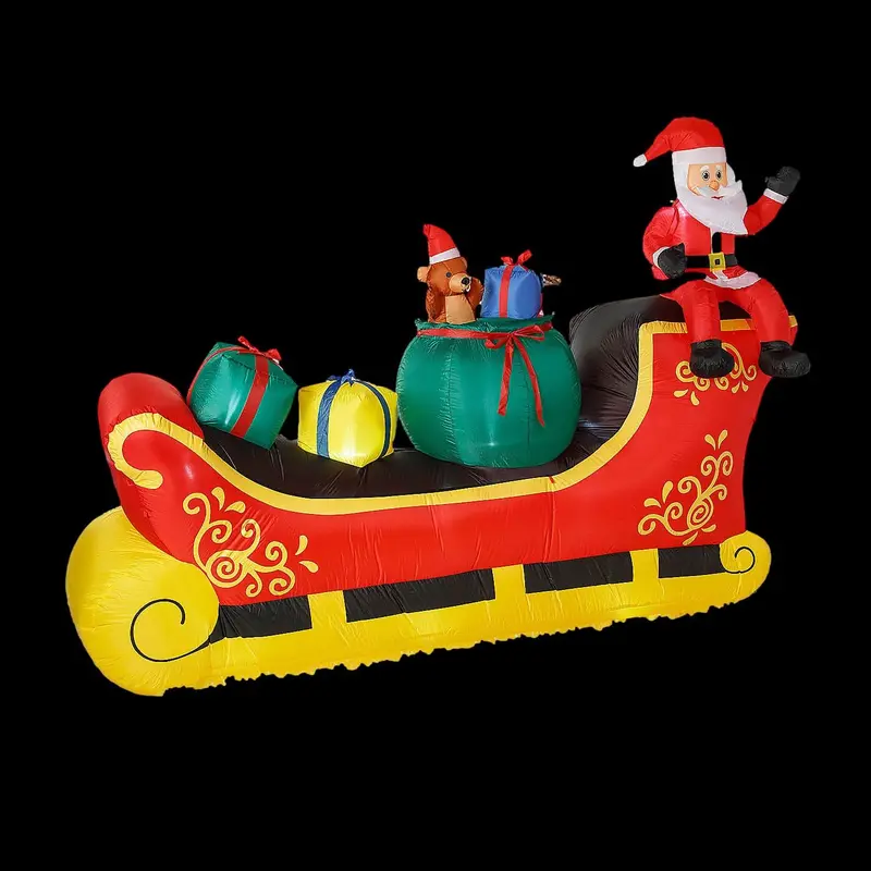 Blow-Up Inflatable Santa Sleigh Outdoor Yard Decoration 1