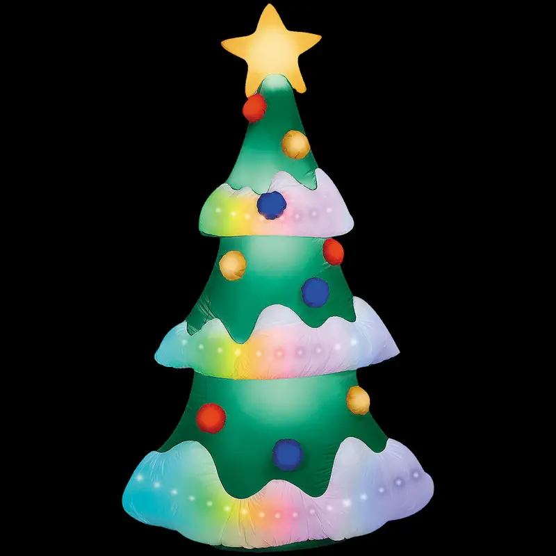 Blow Up Inflatable9 Ft. Rainbow Wave Lightshow Christmas Tree Outdoor Yard Decoration 1
