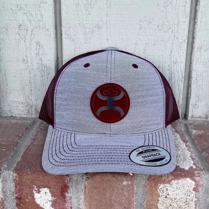 Blush Grey/Burgundy Hooey Hat 1