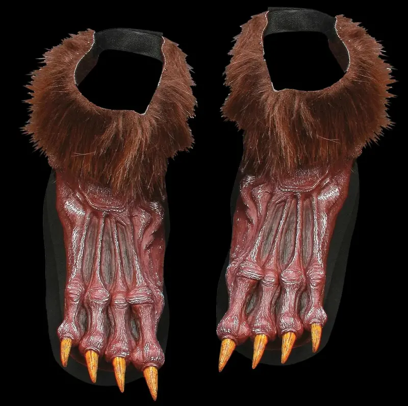 "Brown Werewolf Shoe Covers" Halloween Costume Accessory 1