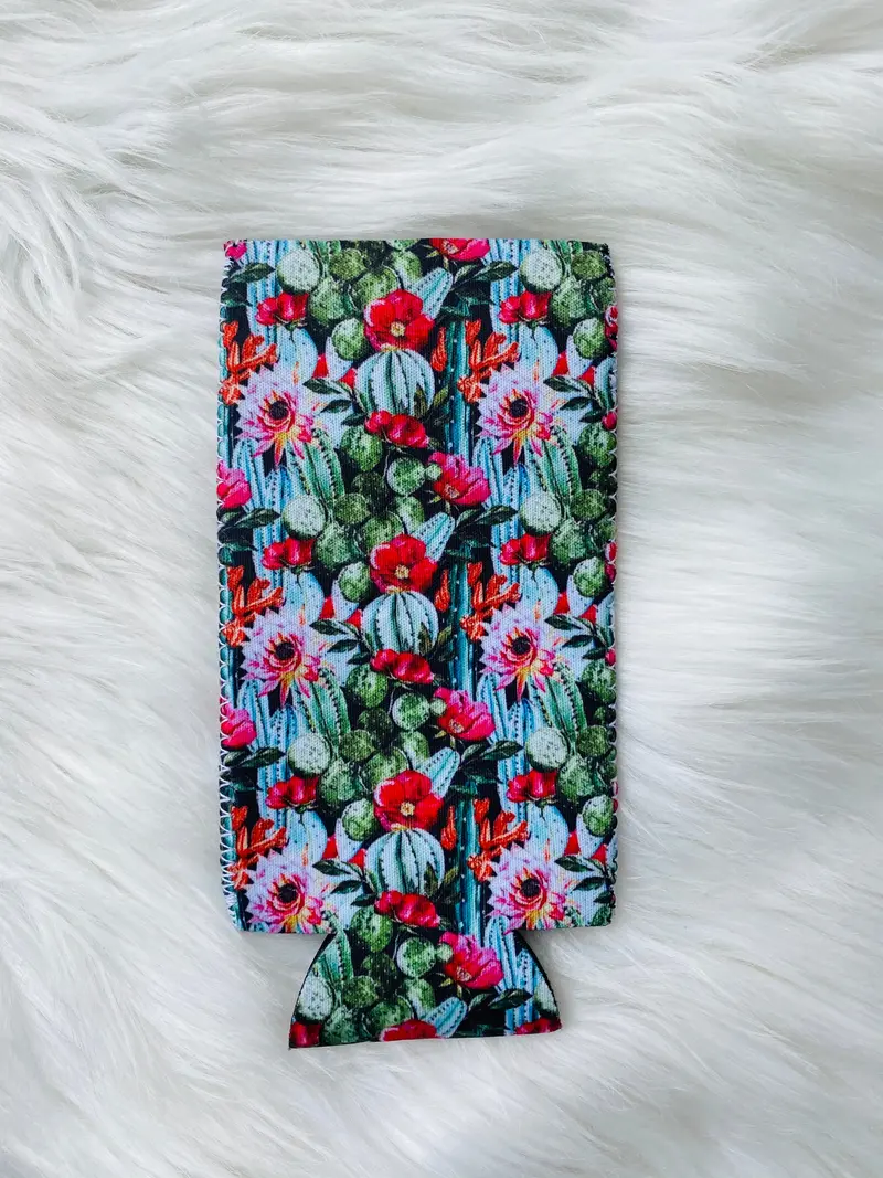 Cactus Flower Slim Can Koozie 1