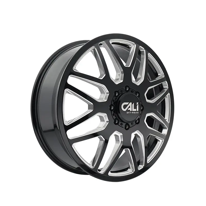 Cali Off-Road Invader Dually 24X8.25 8-200 142 Hub -232 Offset Black Wheel Rim 1