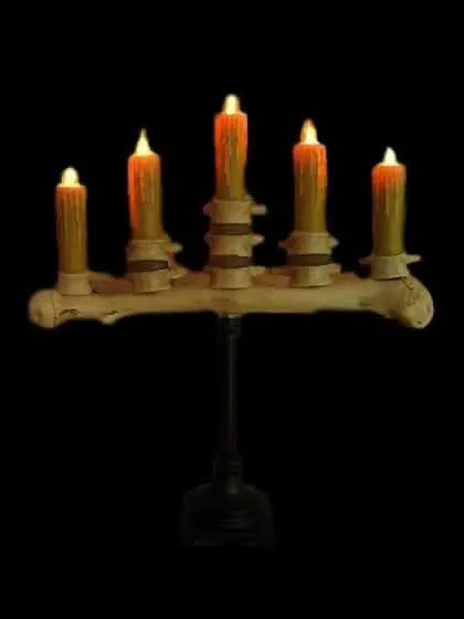 "Candelabra Table Top Halloween Prop W/ 5 Flicker Candles" Haunted House Lighting 1