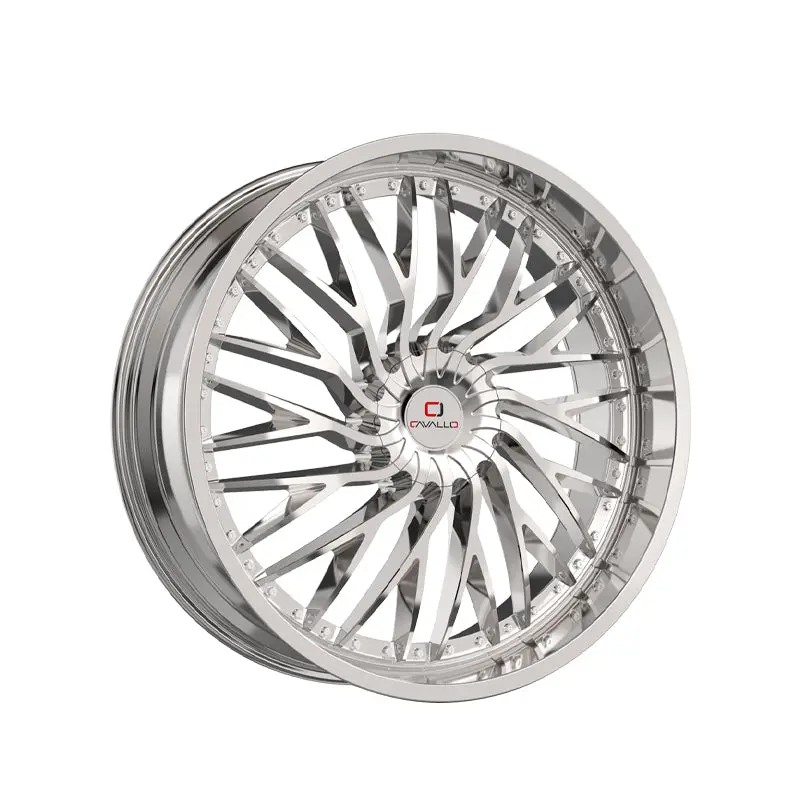 Cavallo Clv-43 Nano Chrome 22X8.5 5X114.3/5X120 74.1 Hub 38 Offset Chrome Wheel Rim 1