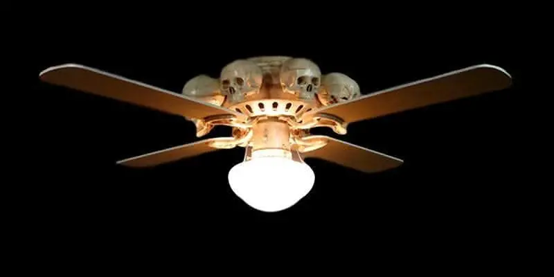 "Ceiling Fan With 8 Small Skulls And Light" Haunted House Lighting 1