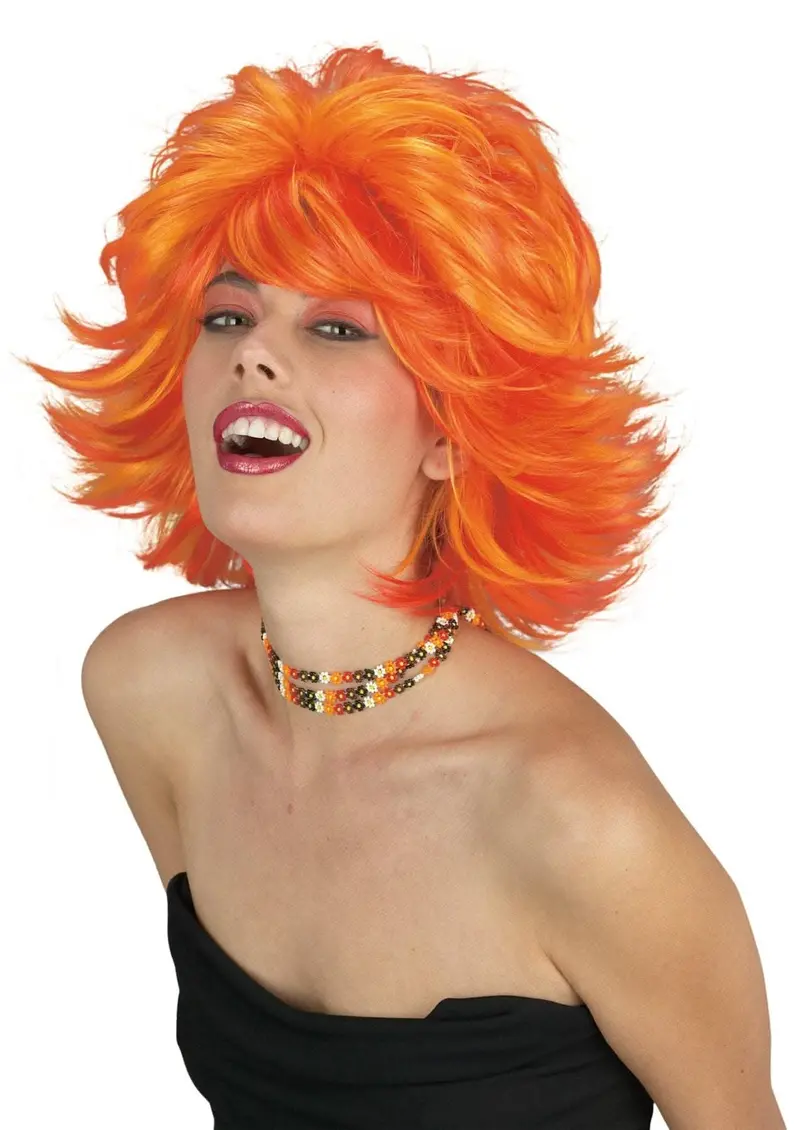 "Choppy Layered Wig - Red/Yellow" Halloween Wigs 1