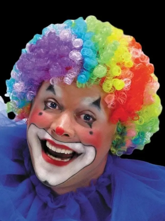 "Clown - 7 Color Rainbow" Halloween Wig 1